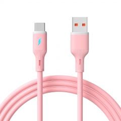 USB Type-C/USB A 1米 AK-USB-61 矽膠 粉紅色