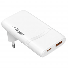 快充 USB-A + USB-C PD 充电器 USB 5-20V / 3.25 A 65W AK-CH-28 GaN