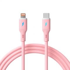 USB Type-C/Lightning 1米 AK-USB-71 30W 矽膠 粉紅色