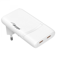 USB充电器 USB AK-CH-32 2x USB-C PD 5-20V / max. 3.25A 65W Quick Charge 4+ GaN