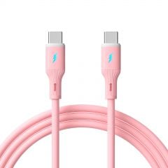 USB Type-C/USB Type-C 1米 AK-USB-66 60W 矽膠 粉紅色